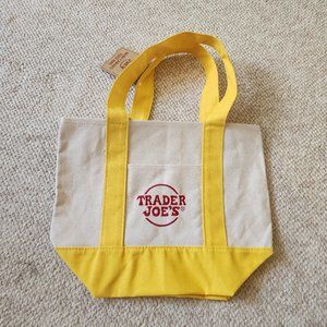 Yellow Trader Joe's Mini Canvas Tote Bag